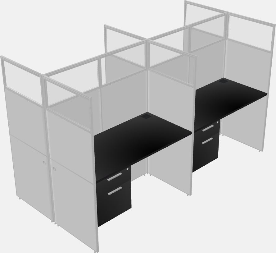 Shared rectangular cubicle