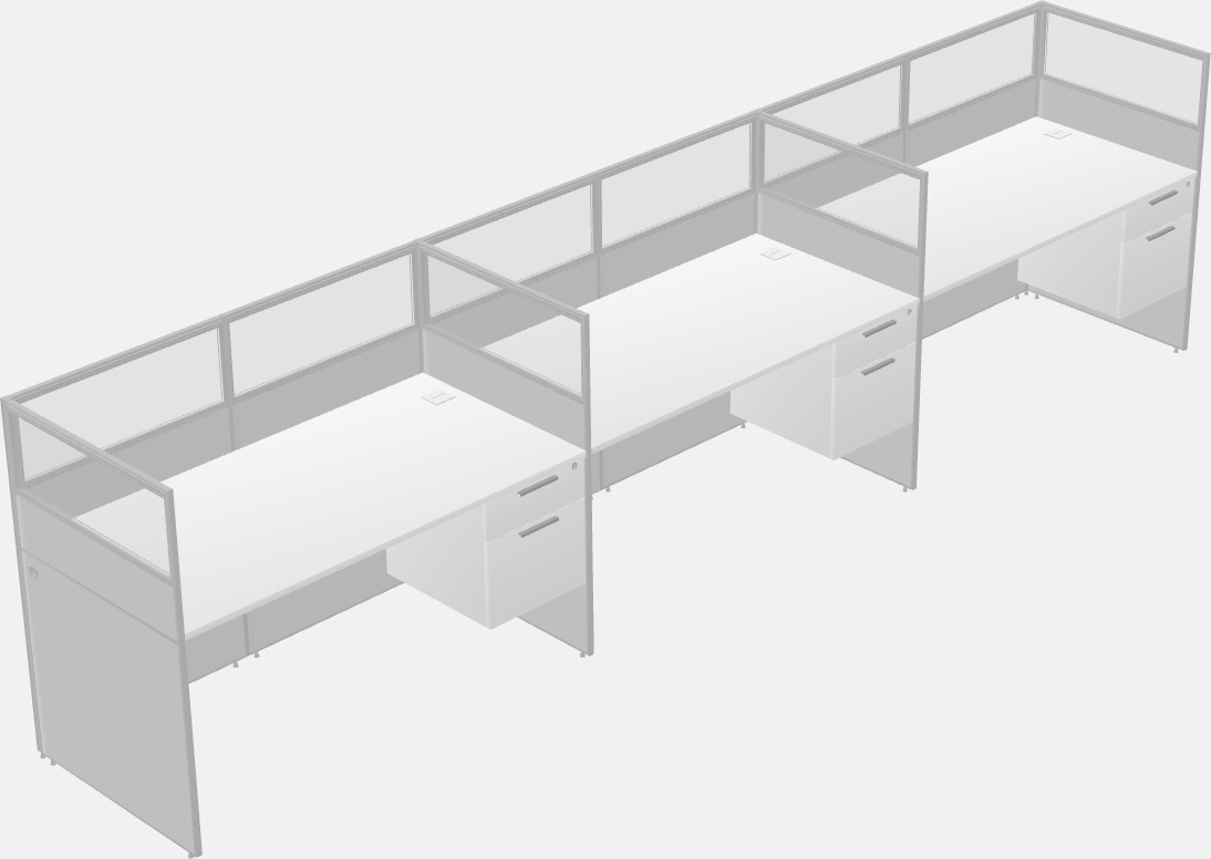 Cubículo rectangular compartido