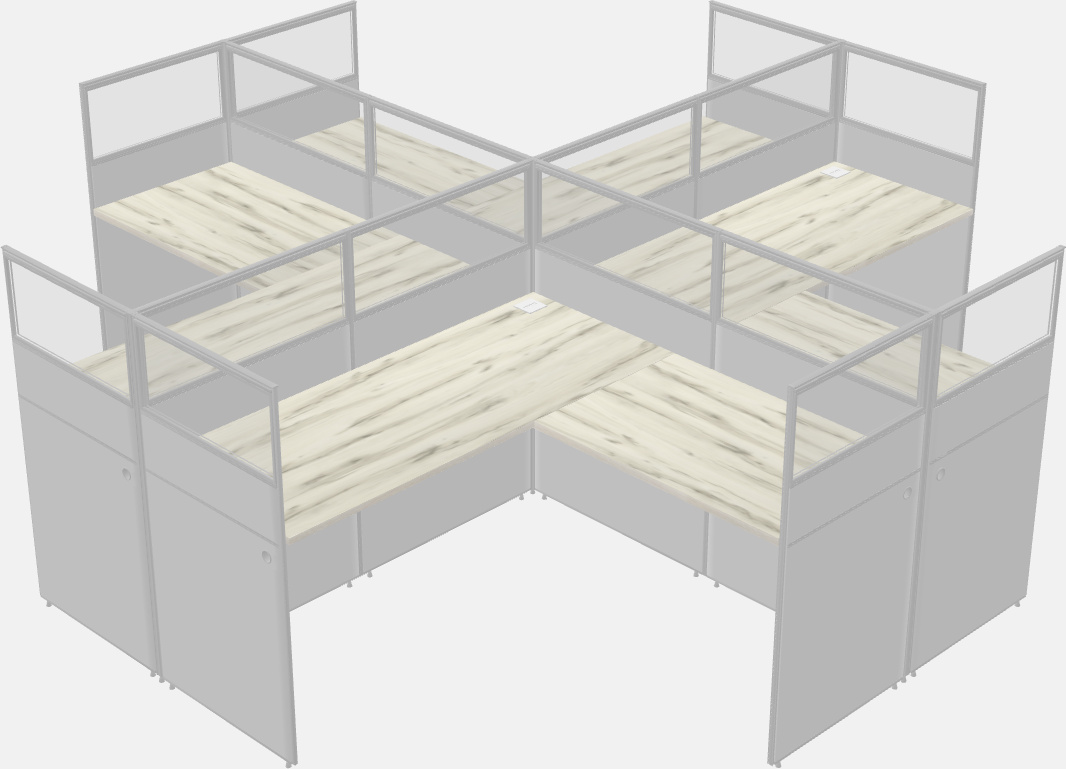 Shared l-shaped cubicles