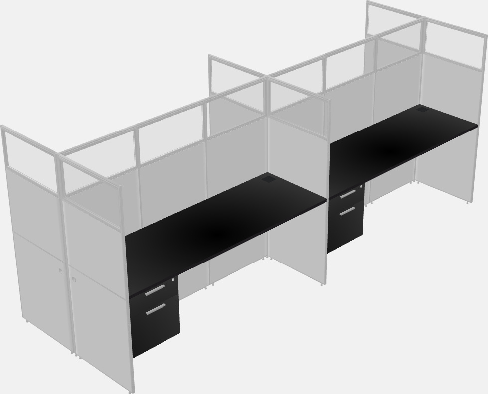 Shared rectangular cubicle