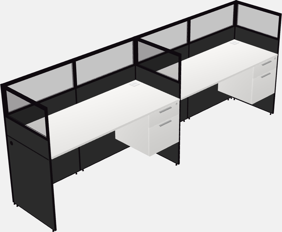 Cubículo rectangular compartido