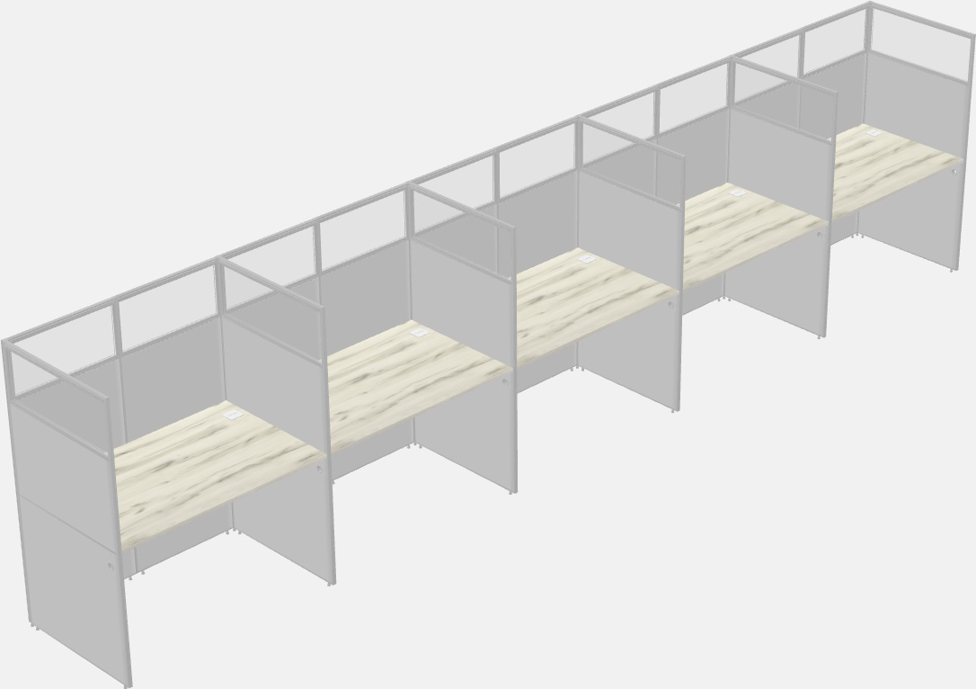 Cubículo rectangular compartido