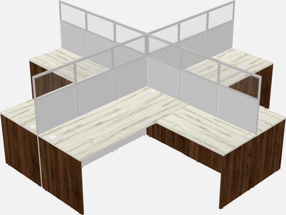 Shared l-shaped cubicles