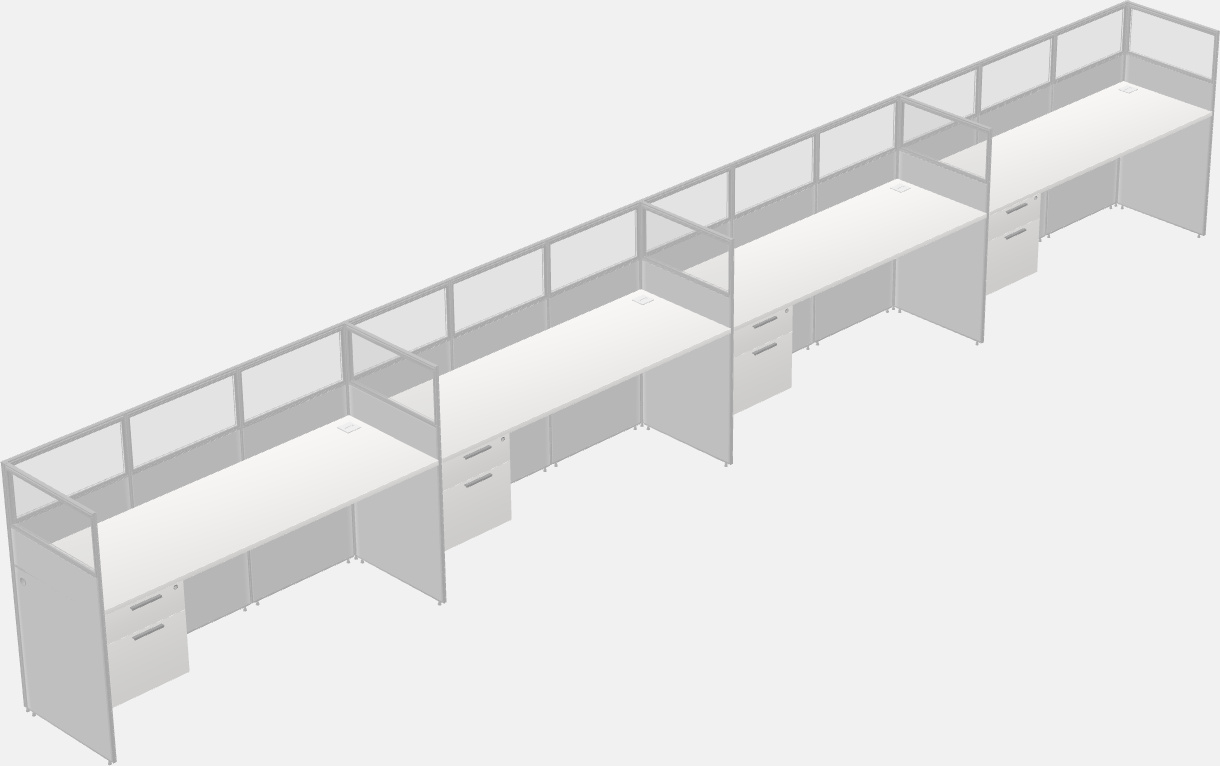 Cubículo rectangular compartido