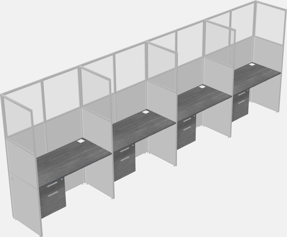 Shared rectangular cubicle