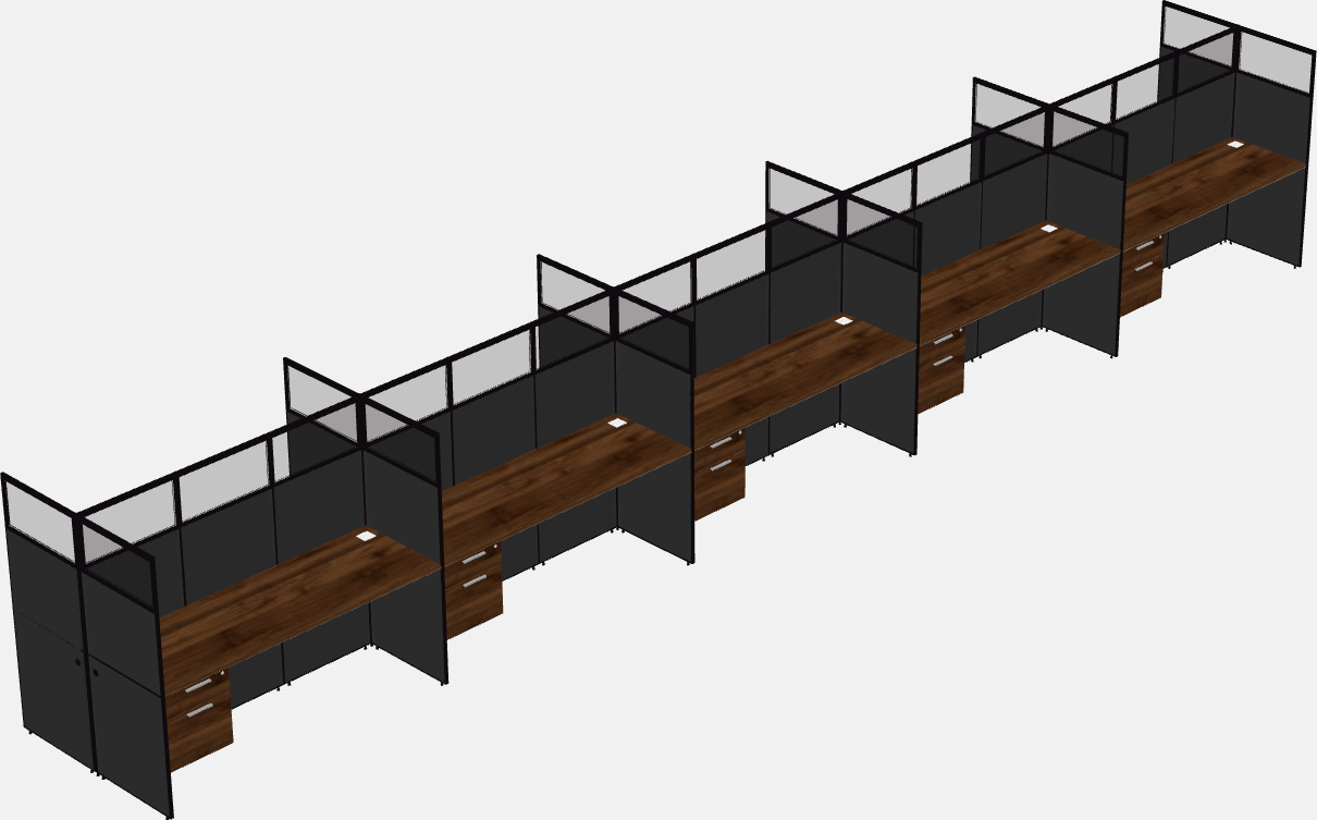 Shared rectangular cubicle