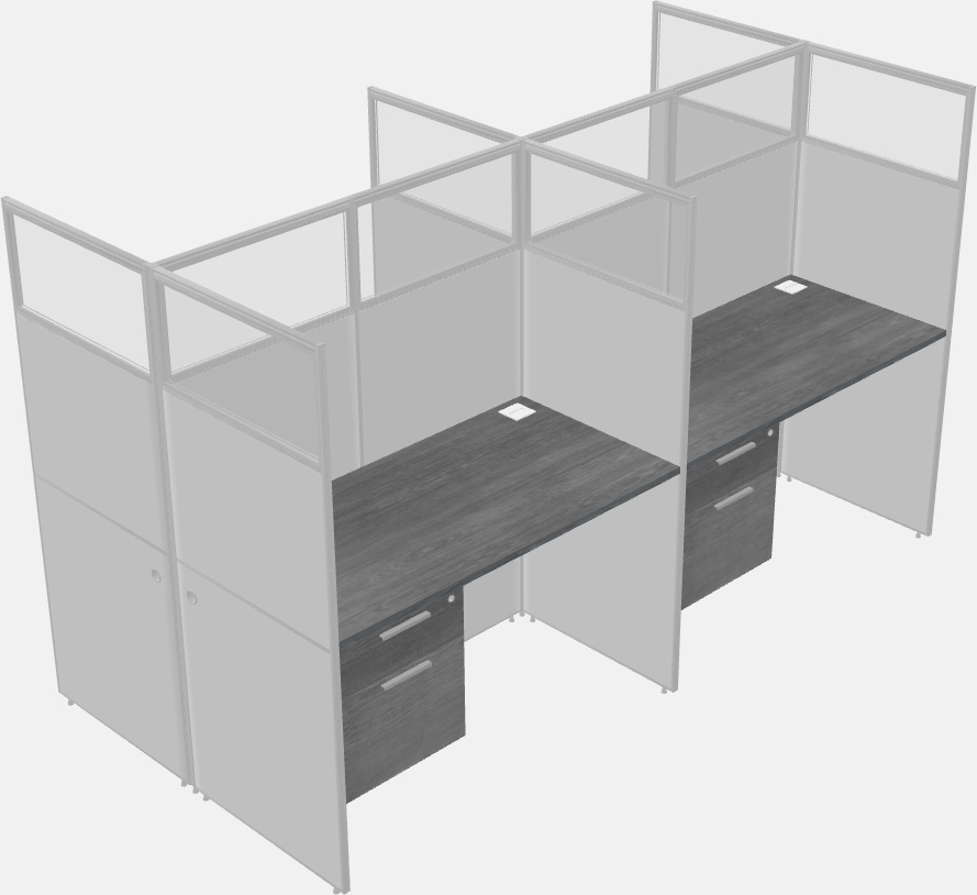 Shared rectangular cubicle