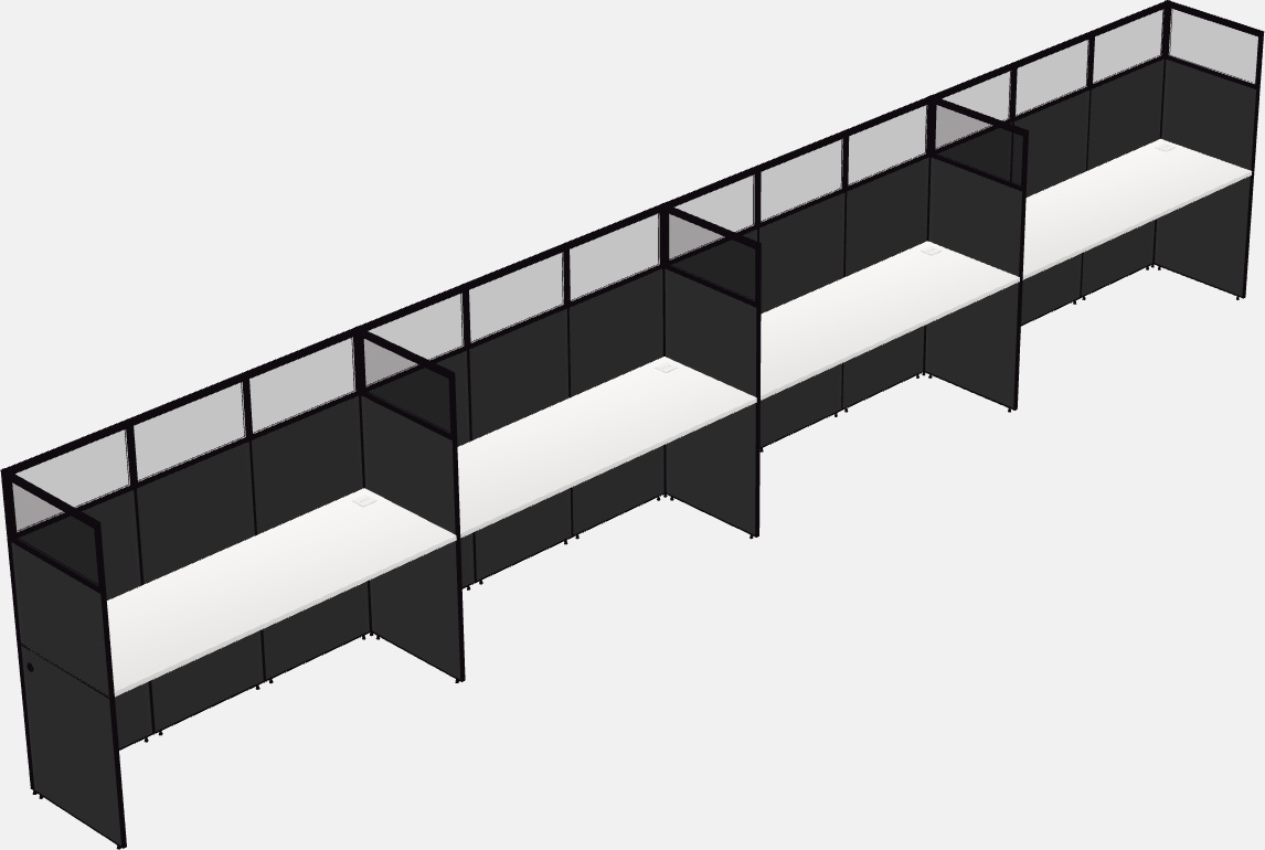 Cubículo rectangular compartido