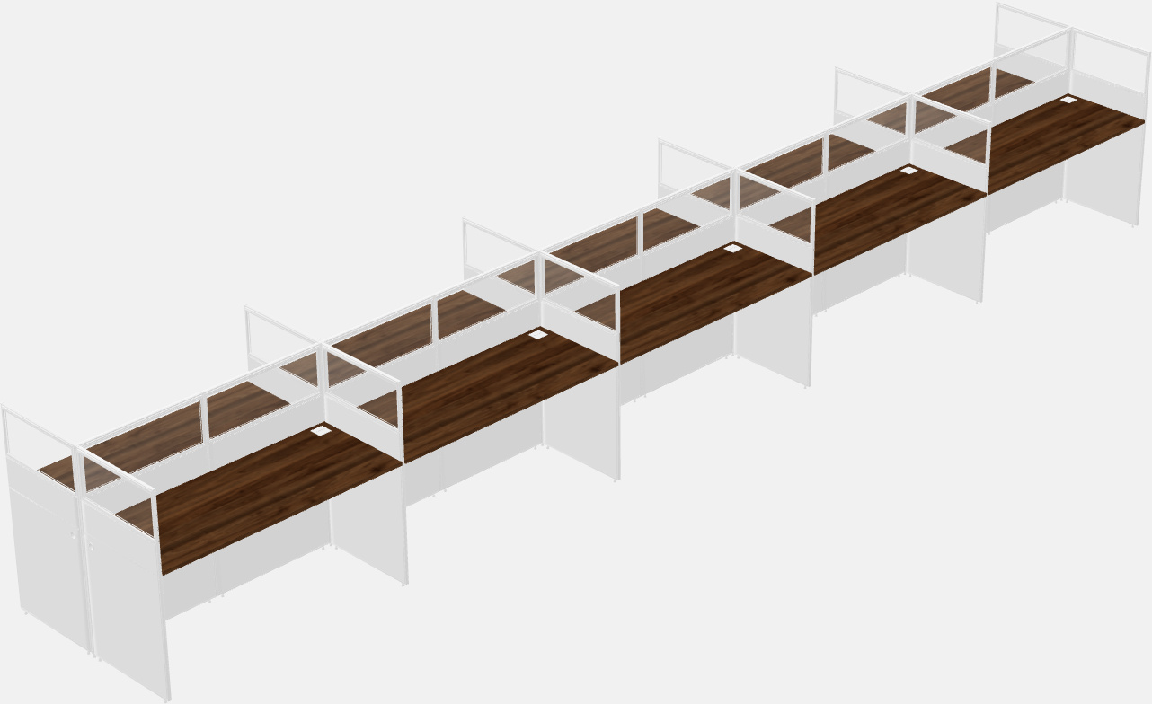 Shared rectangular cubicle