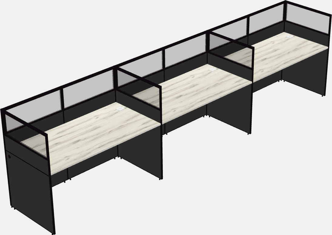 Cubículo rectangular compartido