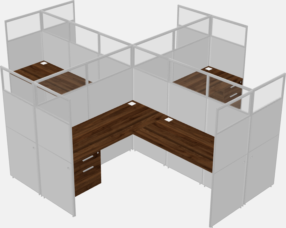 Shared l-shaped cubicles