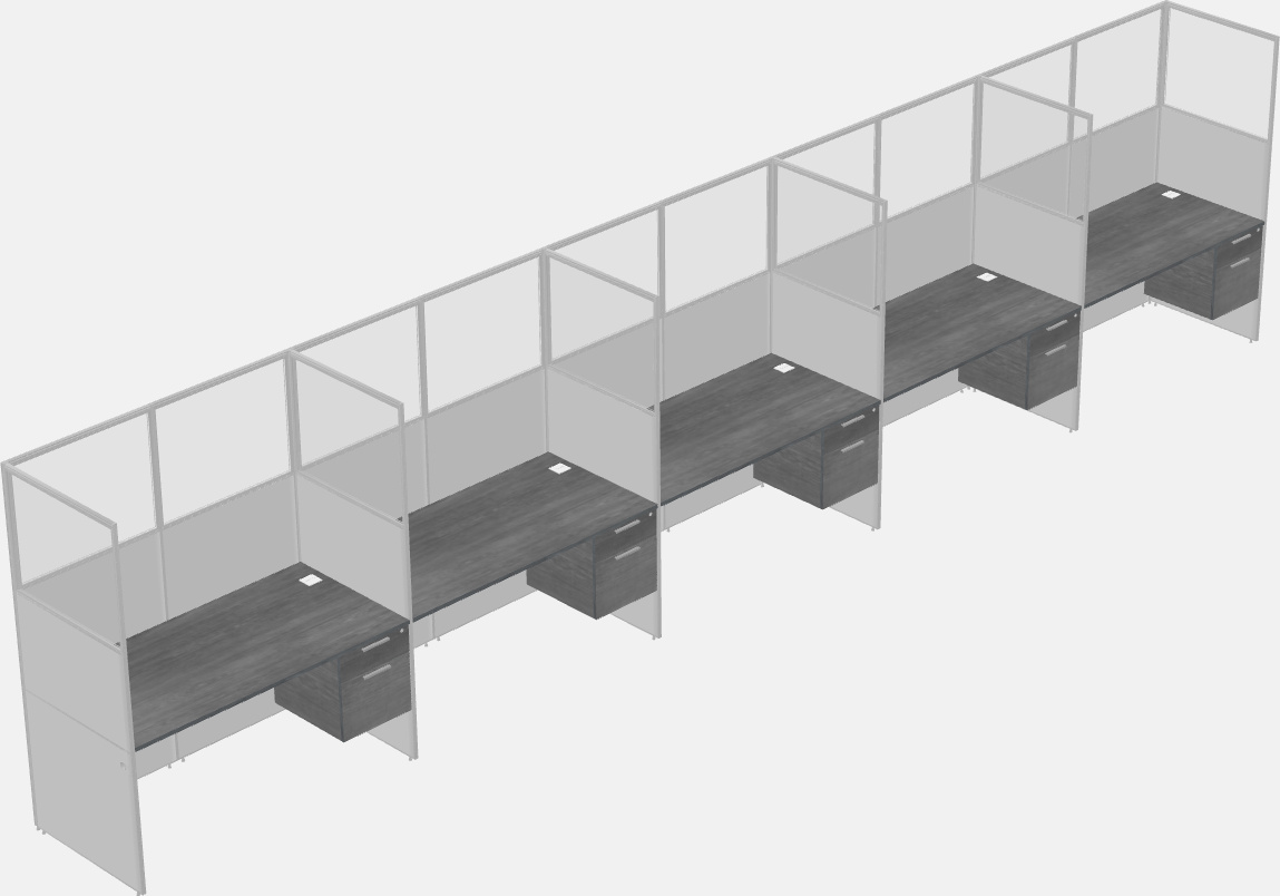 Cubículo rectangular compartido