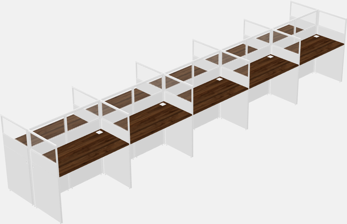 Shared rectangular cubicle