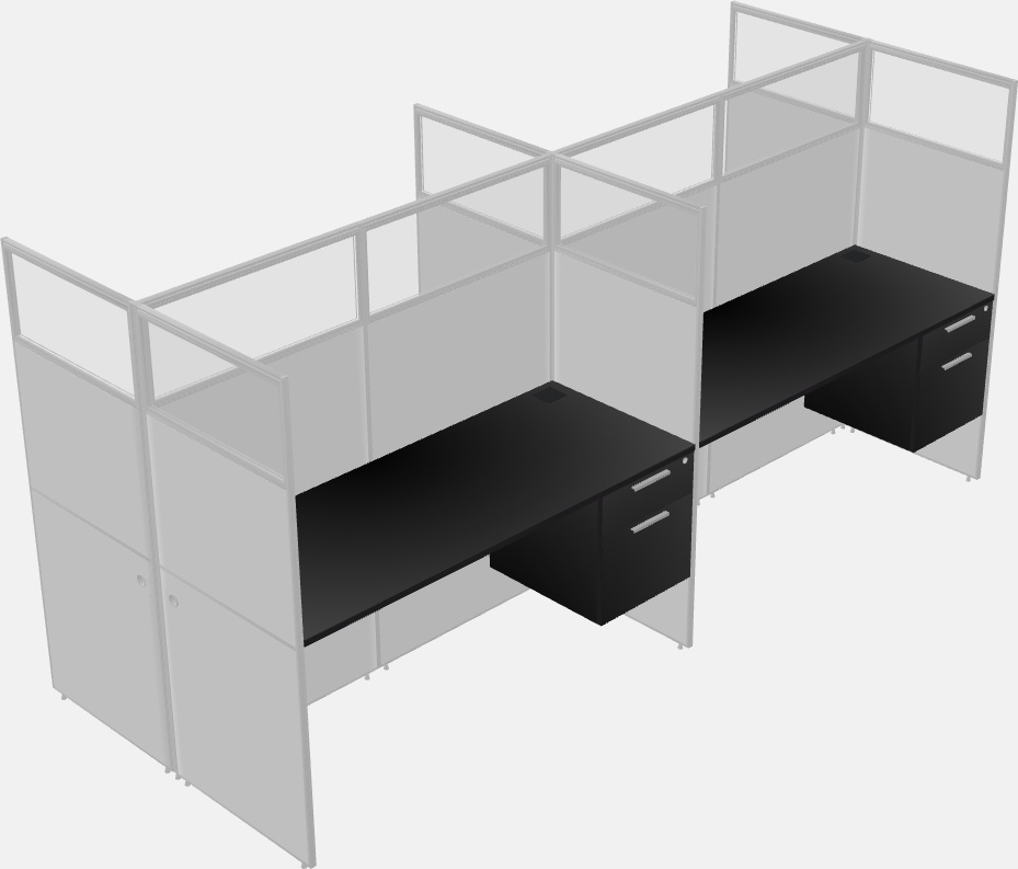 Shared rectangular cubicle