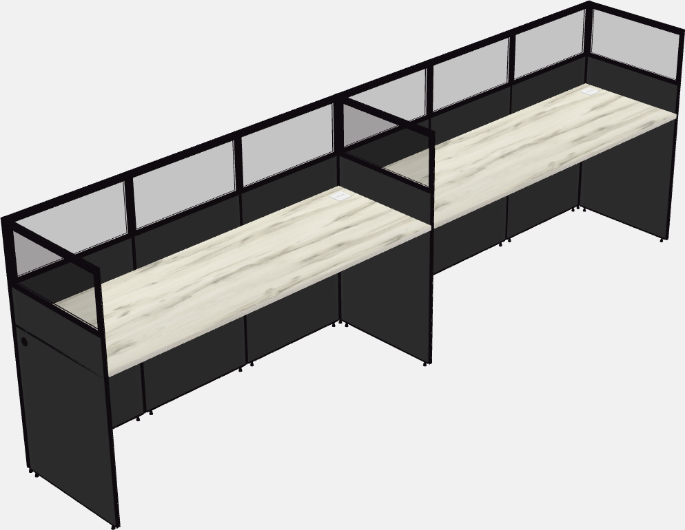 Cubículo rectangular compartido