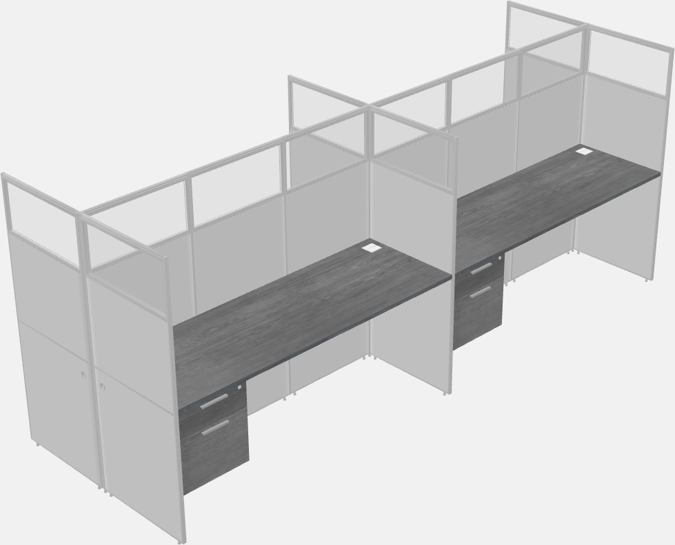 Cubículo rectangular compartido