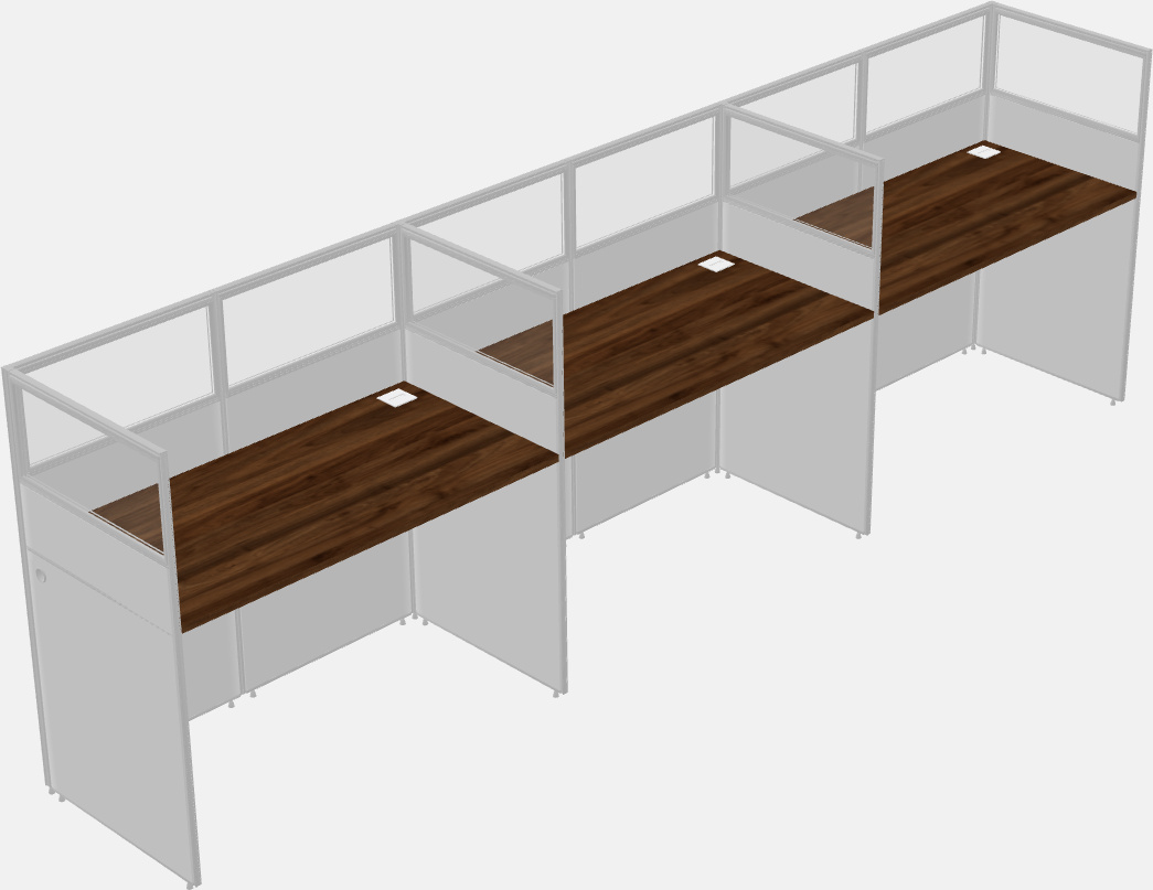 Cubículo rectangular compartido