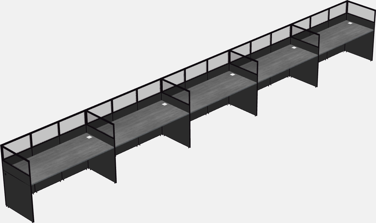 Cubículo rectangular compartido