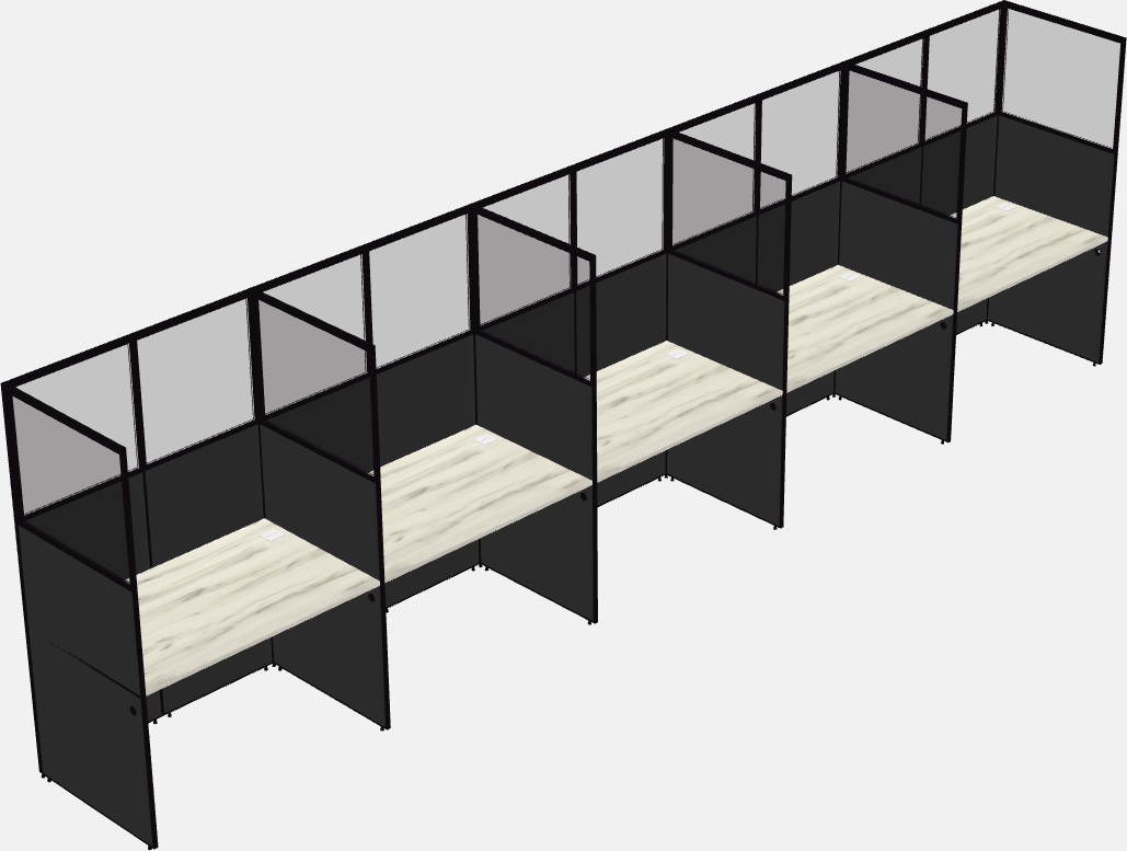 Cubículo rectangular compartido