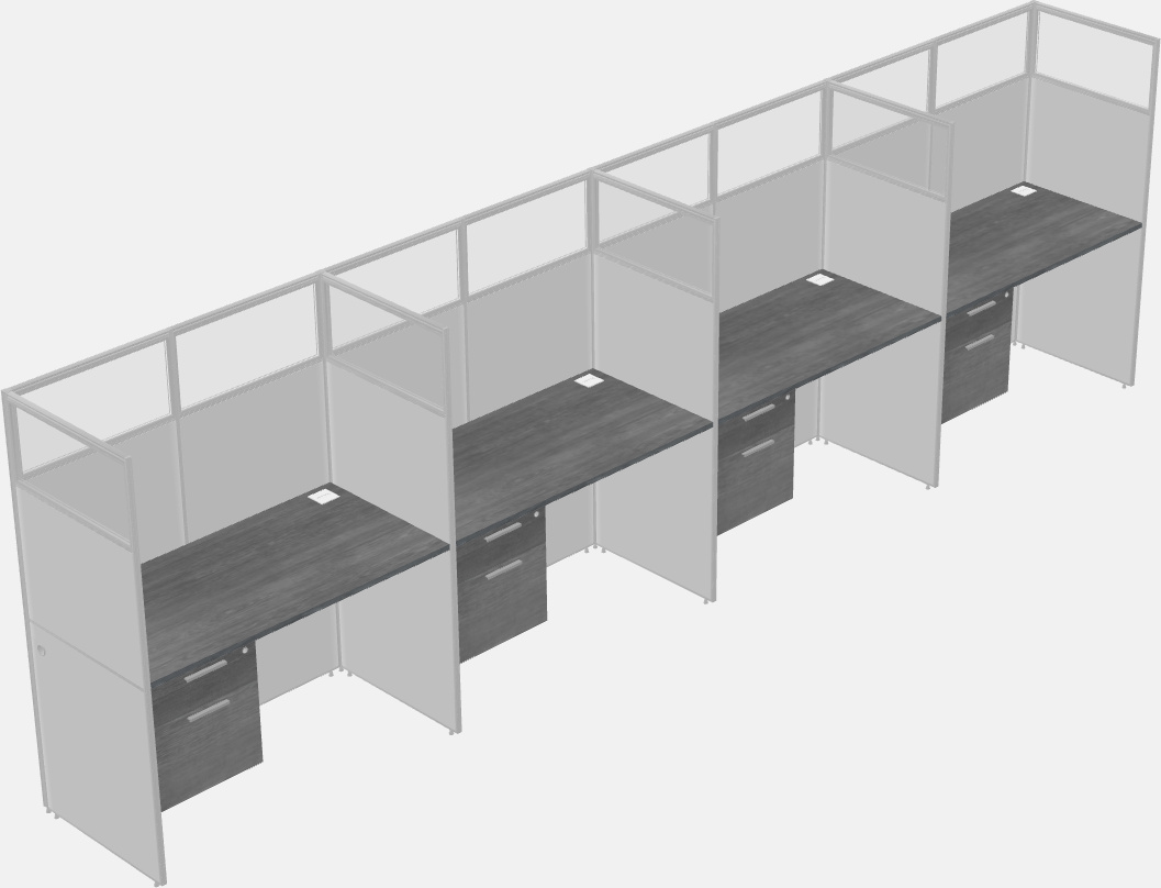 Shared rectangular cubicle