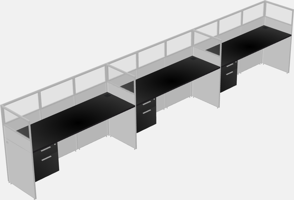 Shared rectangular cubicle