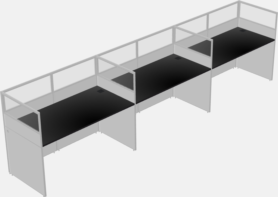 Cubículo rectangular compartido