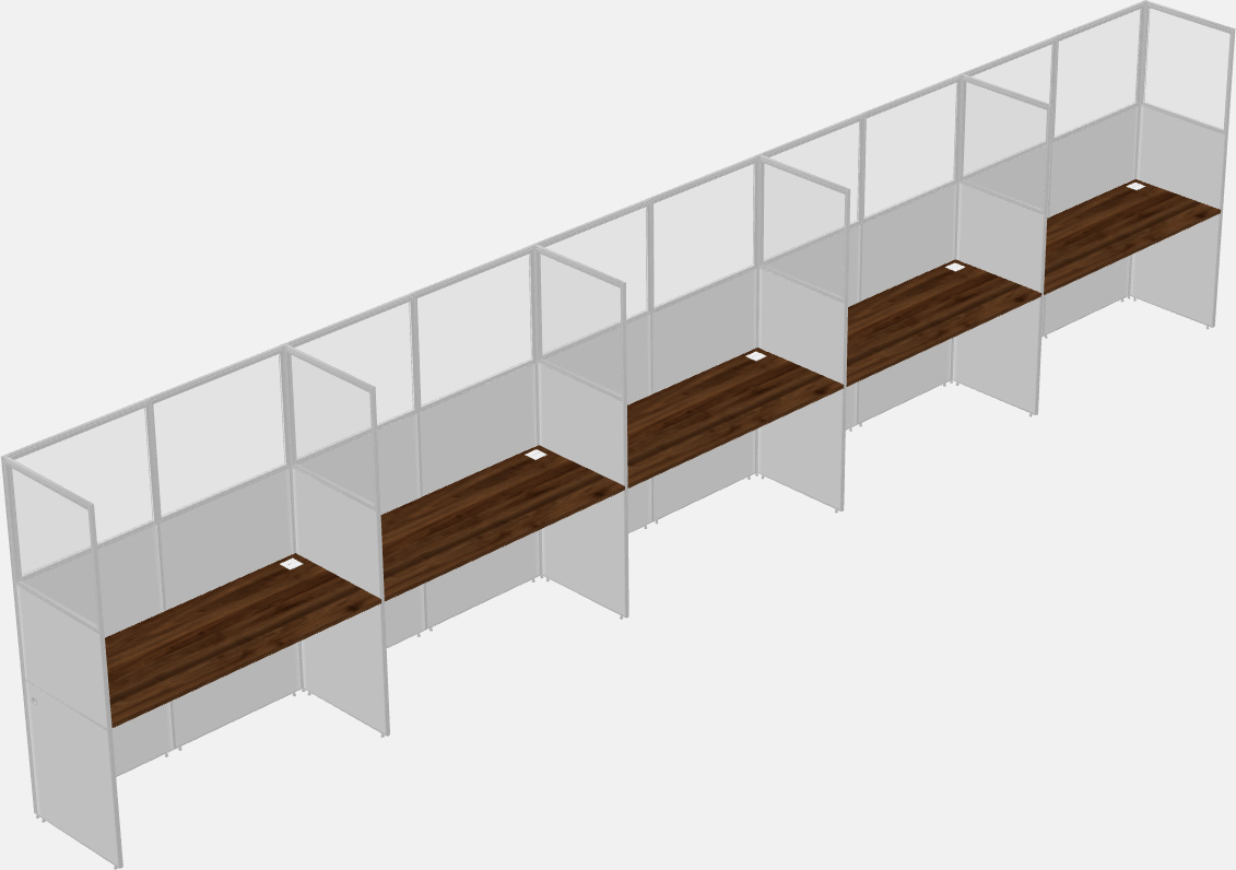 Cubículo rectangular compartido