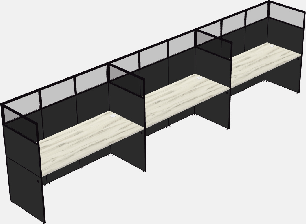 Cubículo rectangular compartido