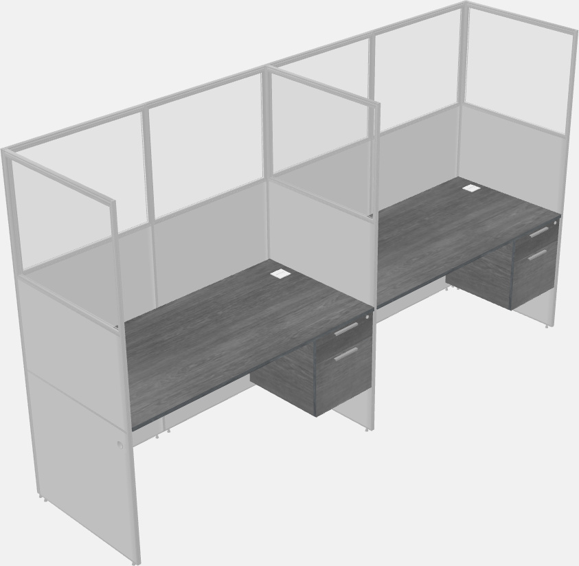 Shared rectangular cubicle