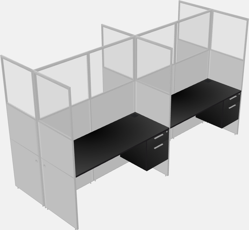 Shared rectangular cubicle