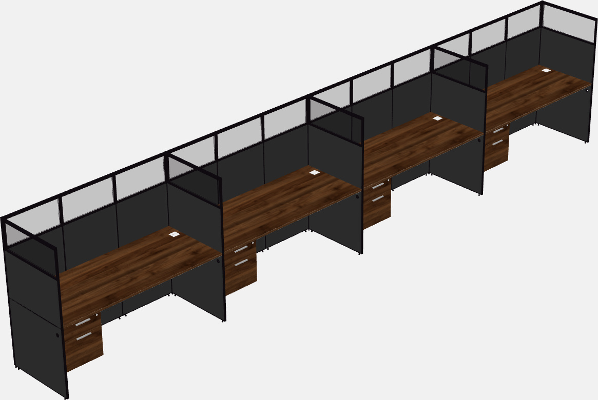 Cubículo rectangular compartido