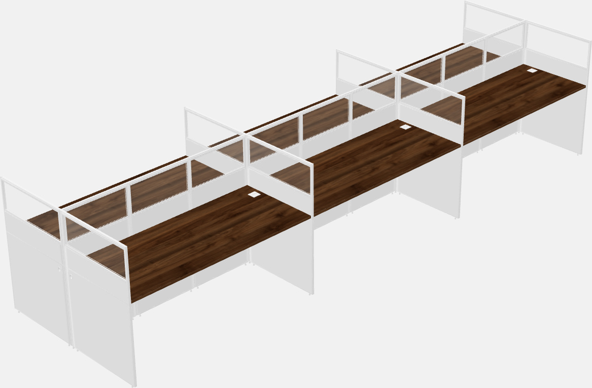 Shared rectangular cubicle