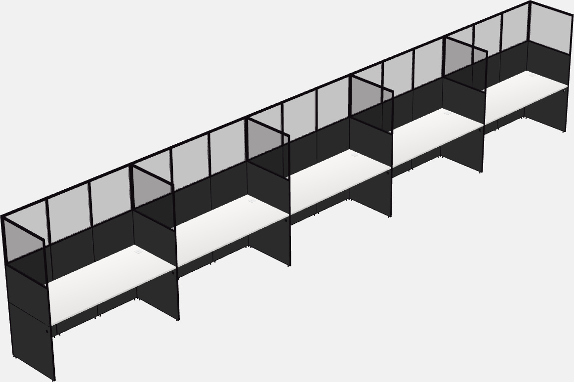 Cubículo rectangular compartido