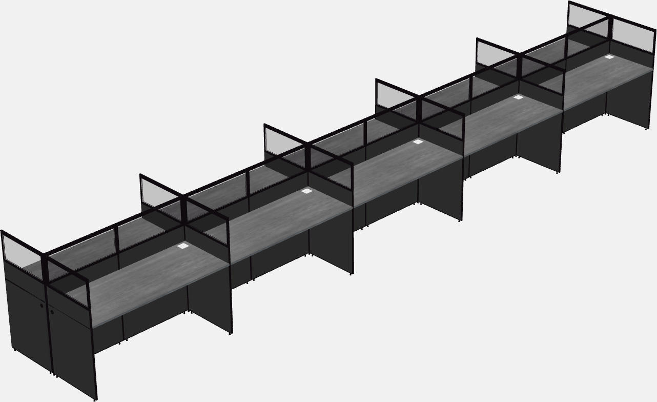 Shared rectangular cubicle