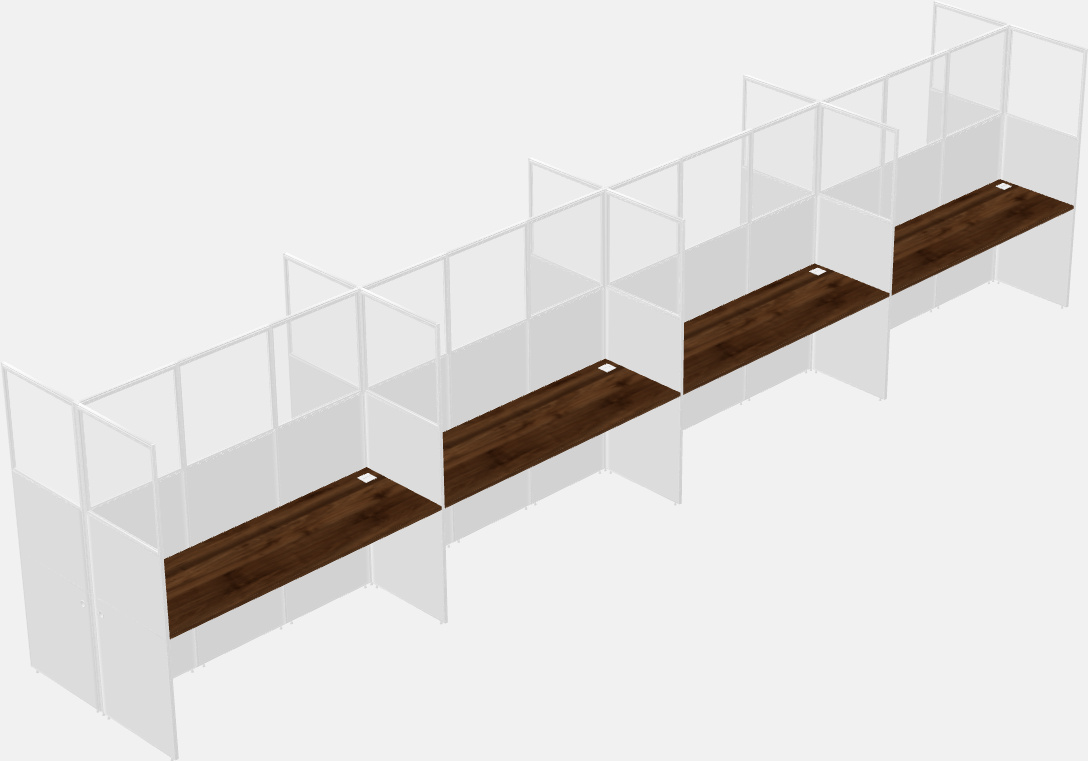 Cubículo rectangular compartido