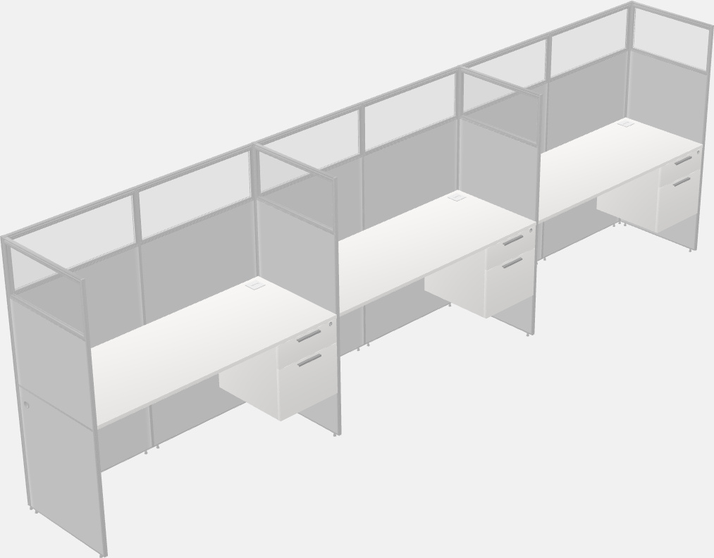 Shared rectangular cubicle