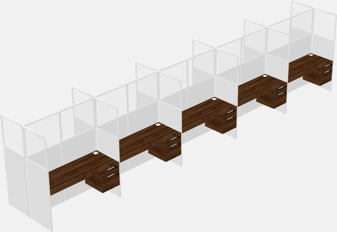 Cubículo rectangular compartido