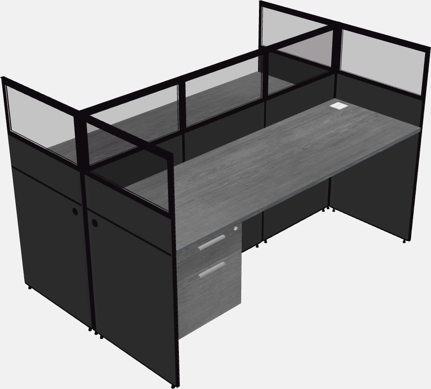 Cubículo rectangular compartido