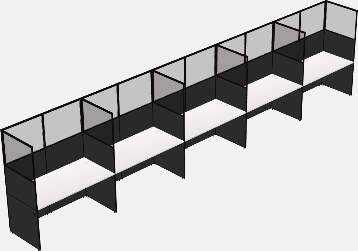 Cubículo rectangular compartido