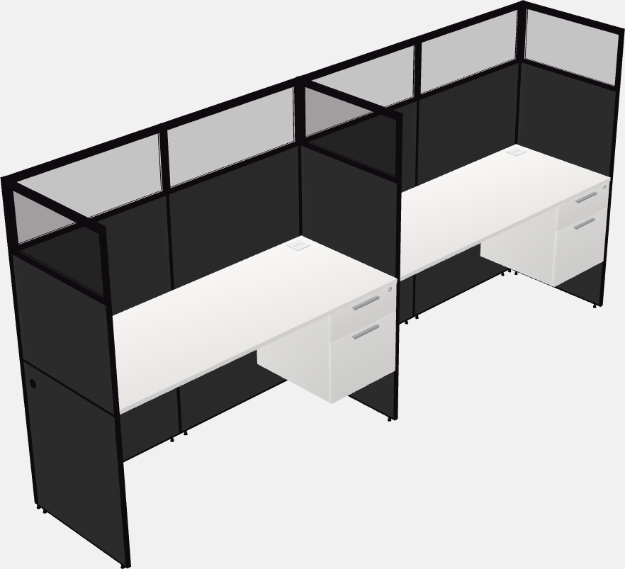 Cubículo rectangular compartido