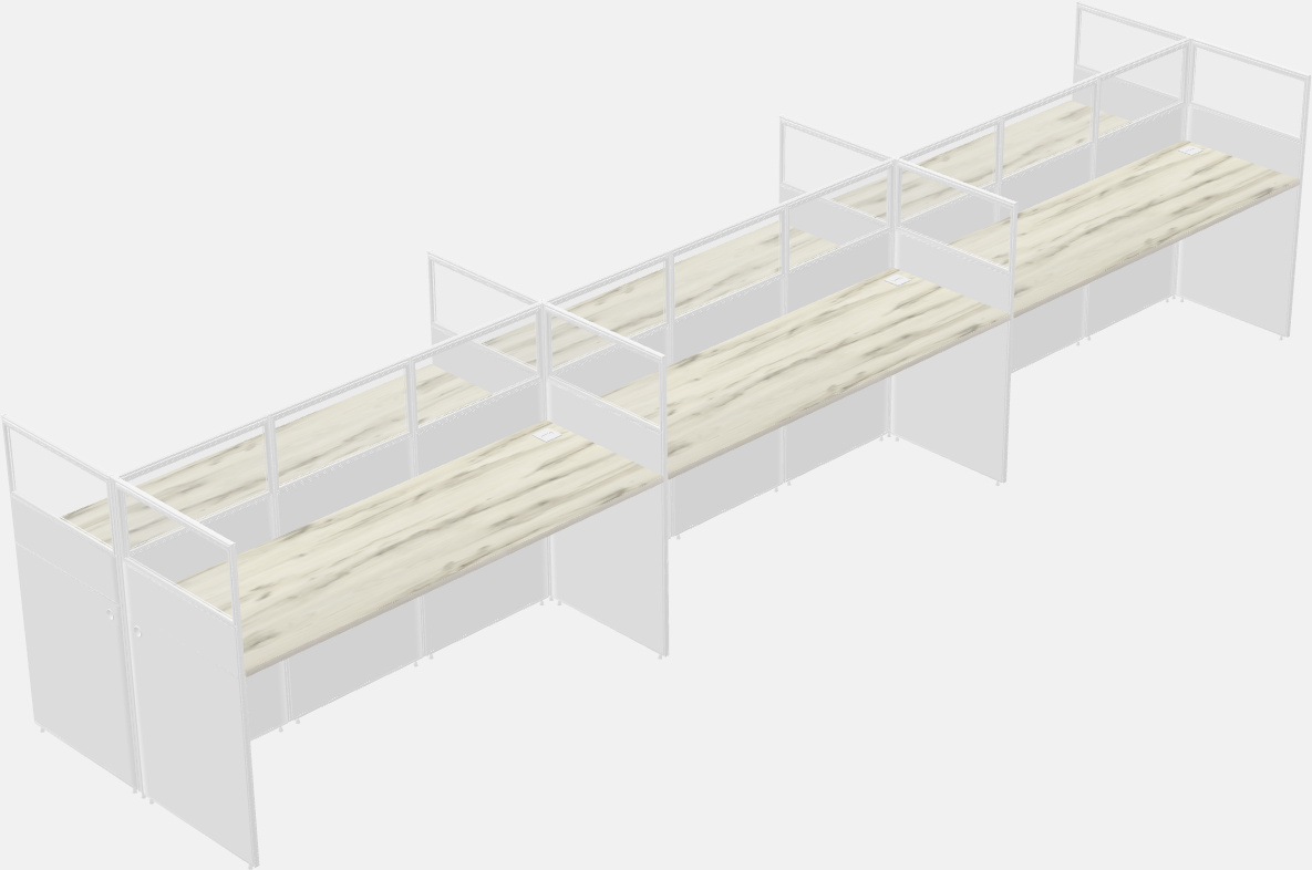 Cubículo rectangular compartido