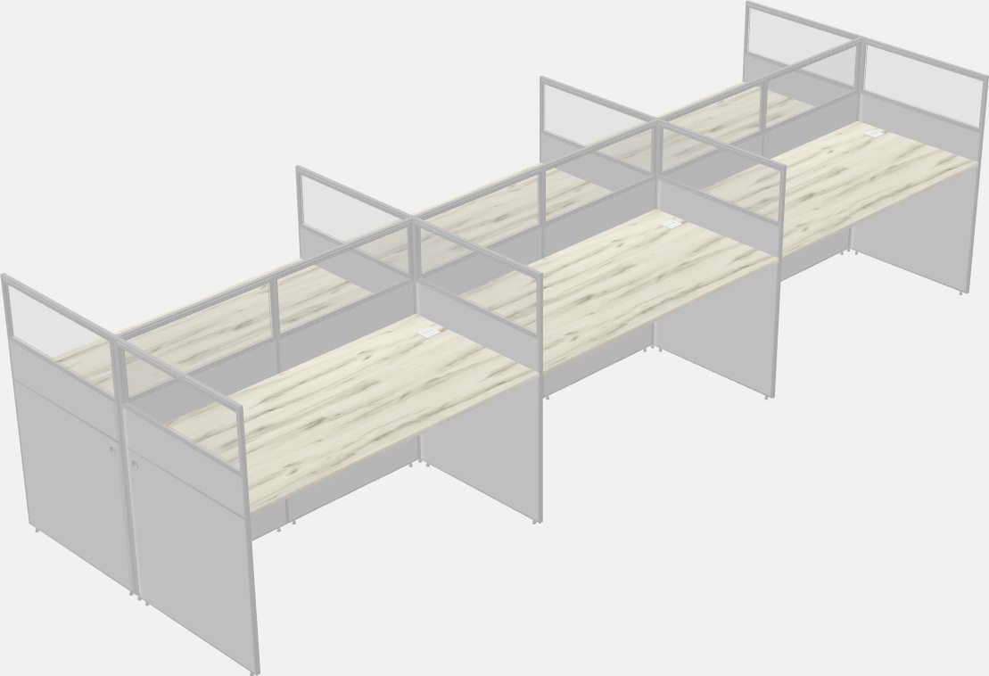 Cubículo rectangular compartido