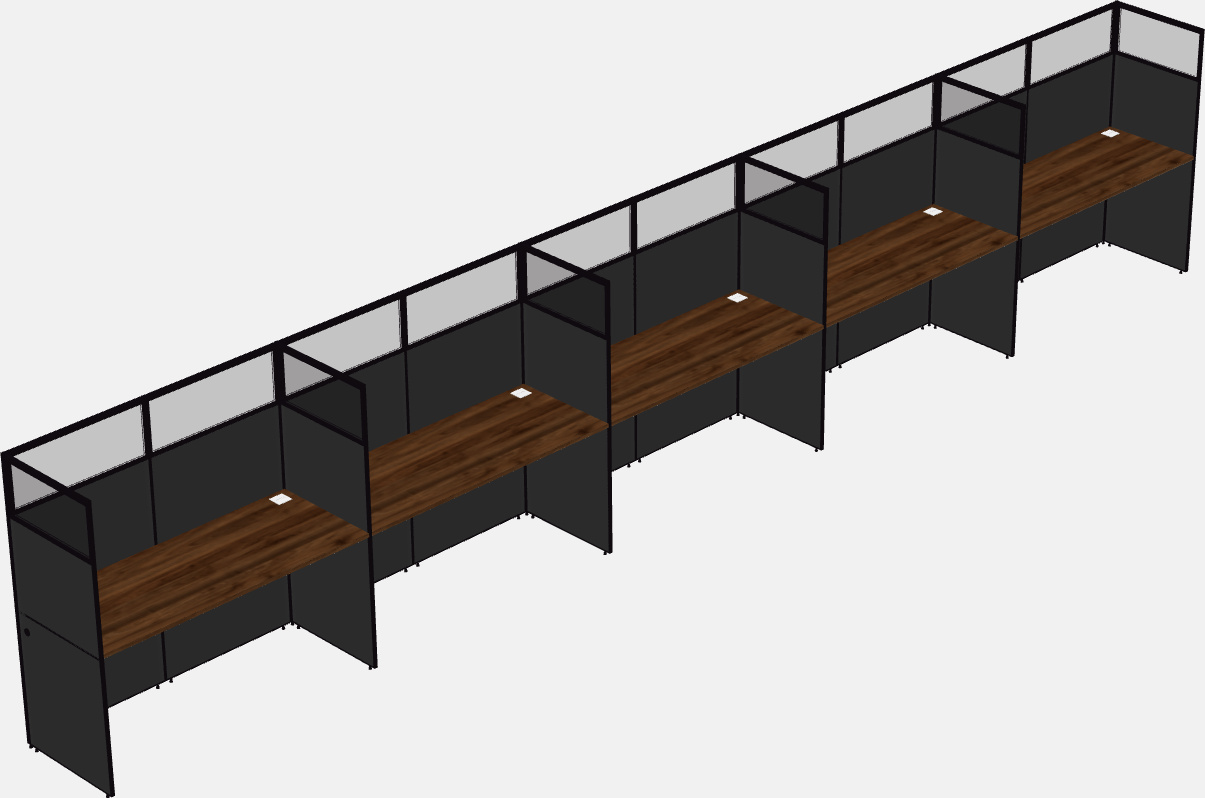 Cubículo rectangular compartido