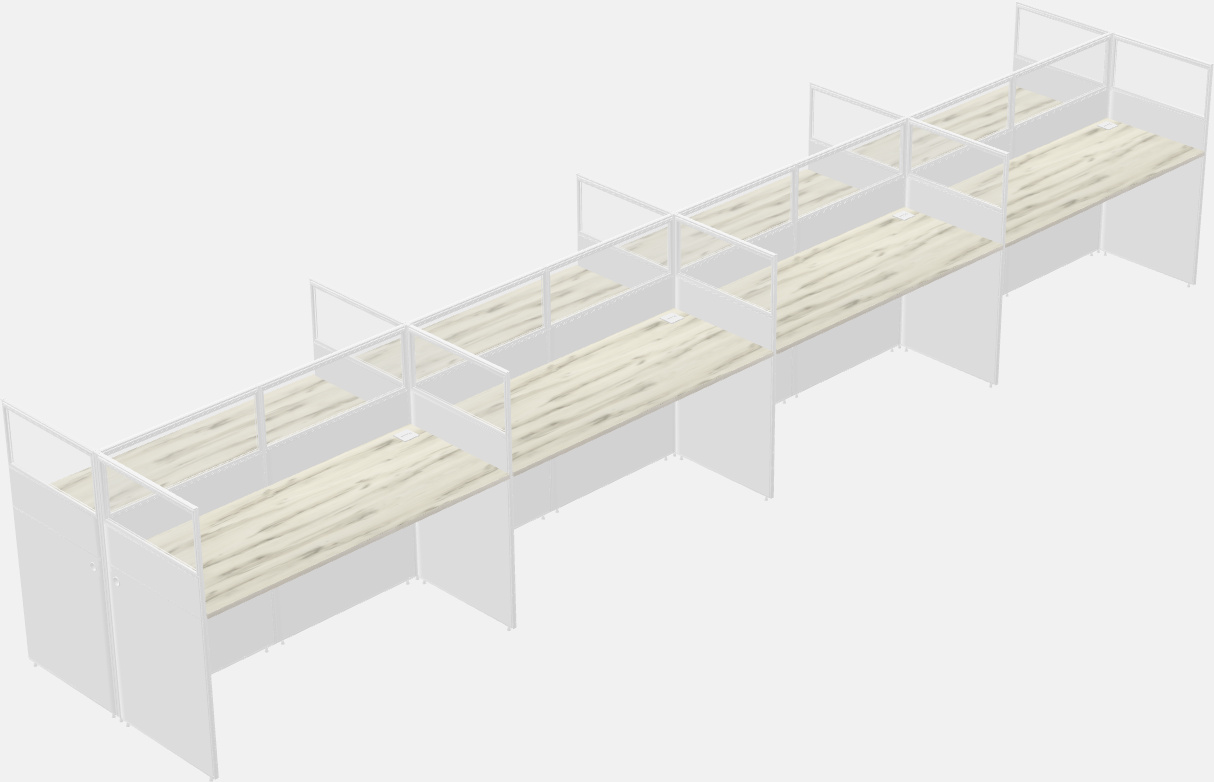 Shared rectangular cubicle