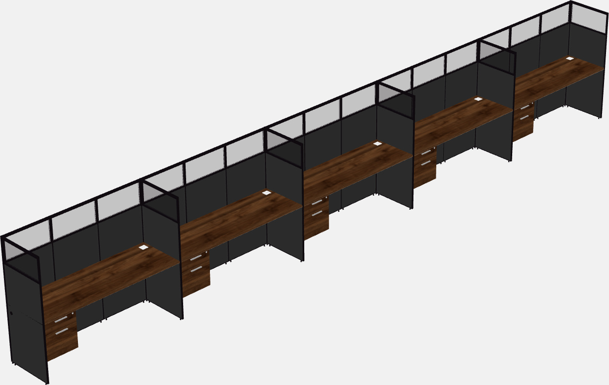 Cubículo rectangular compartido