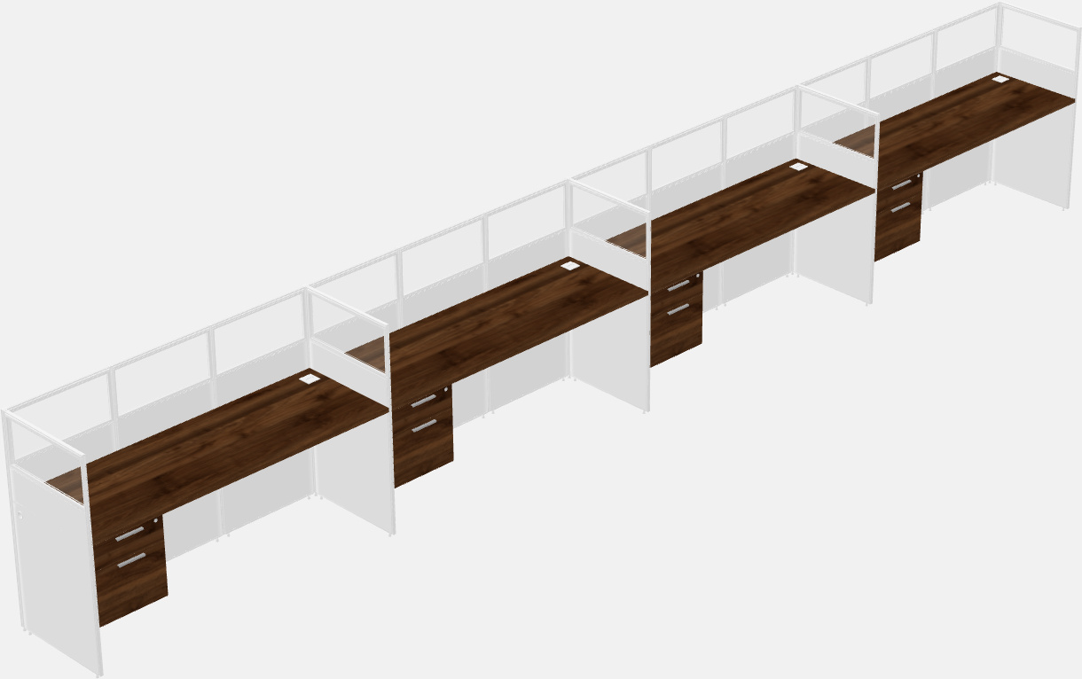 Cubículo rectangular compartido