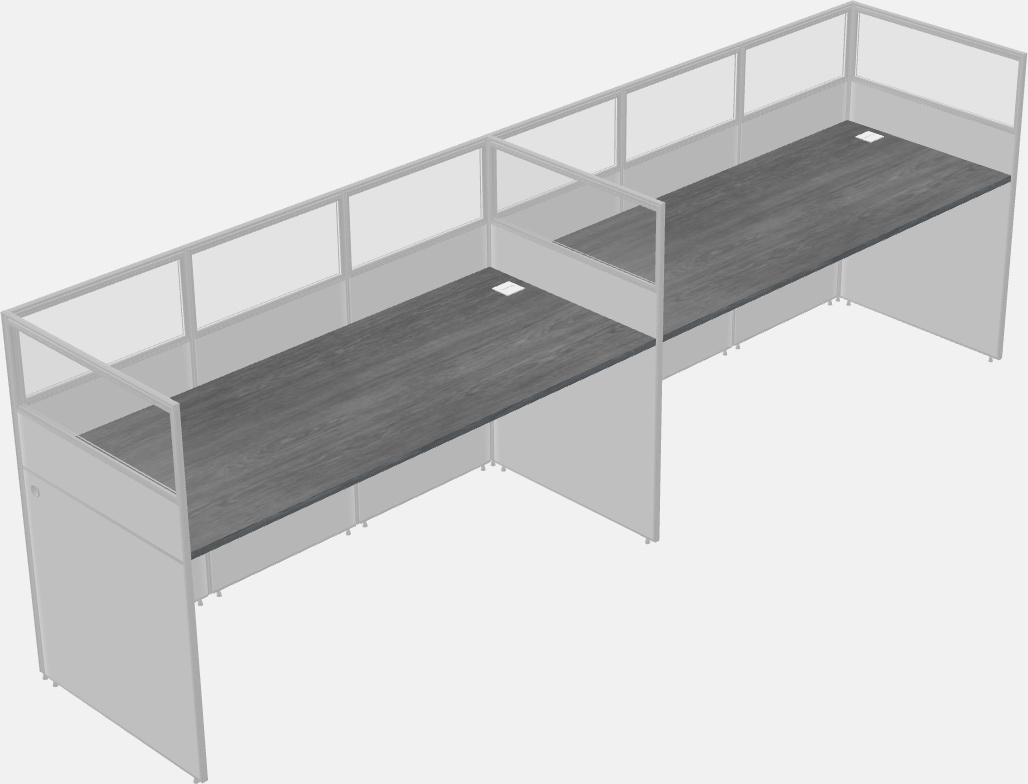 Cubículo rectangular compartido