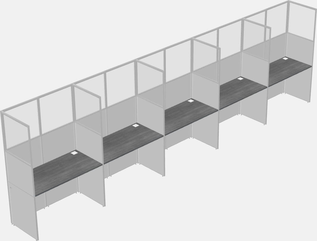 Cubículo rectangular compartido