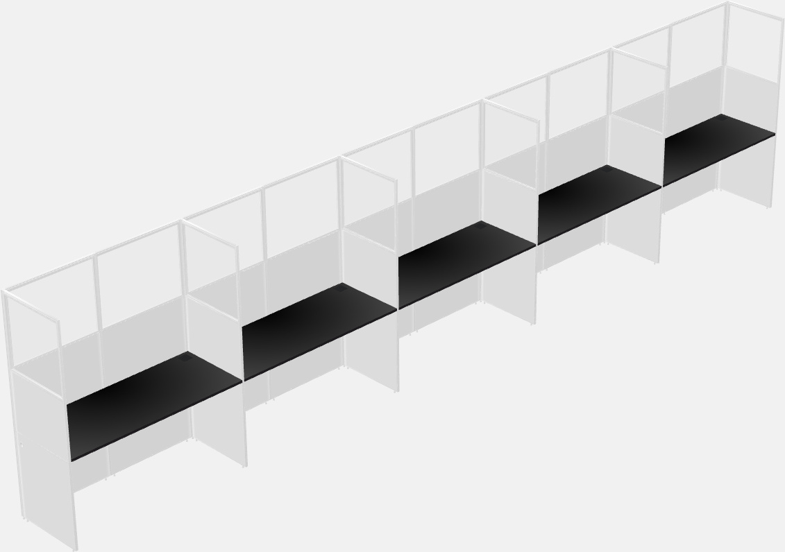 Cubículo rectangular compartido