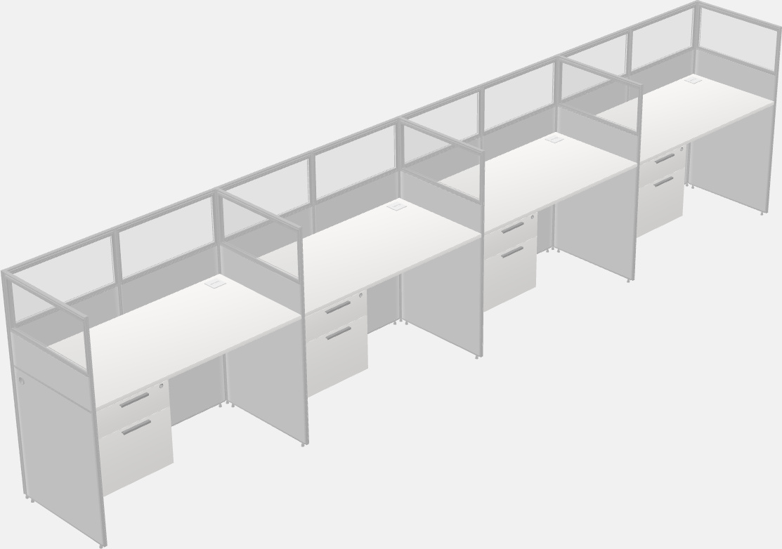 Cubículo rectangular compartido